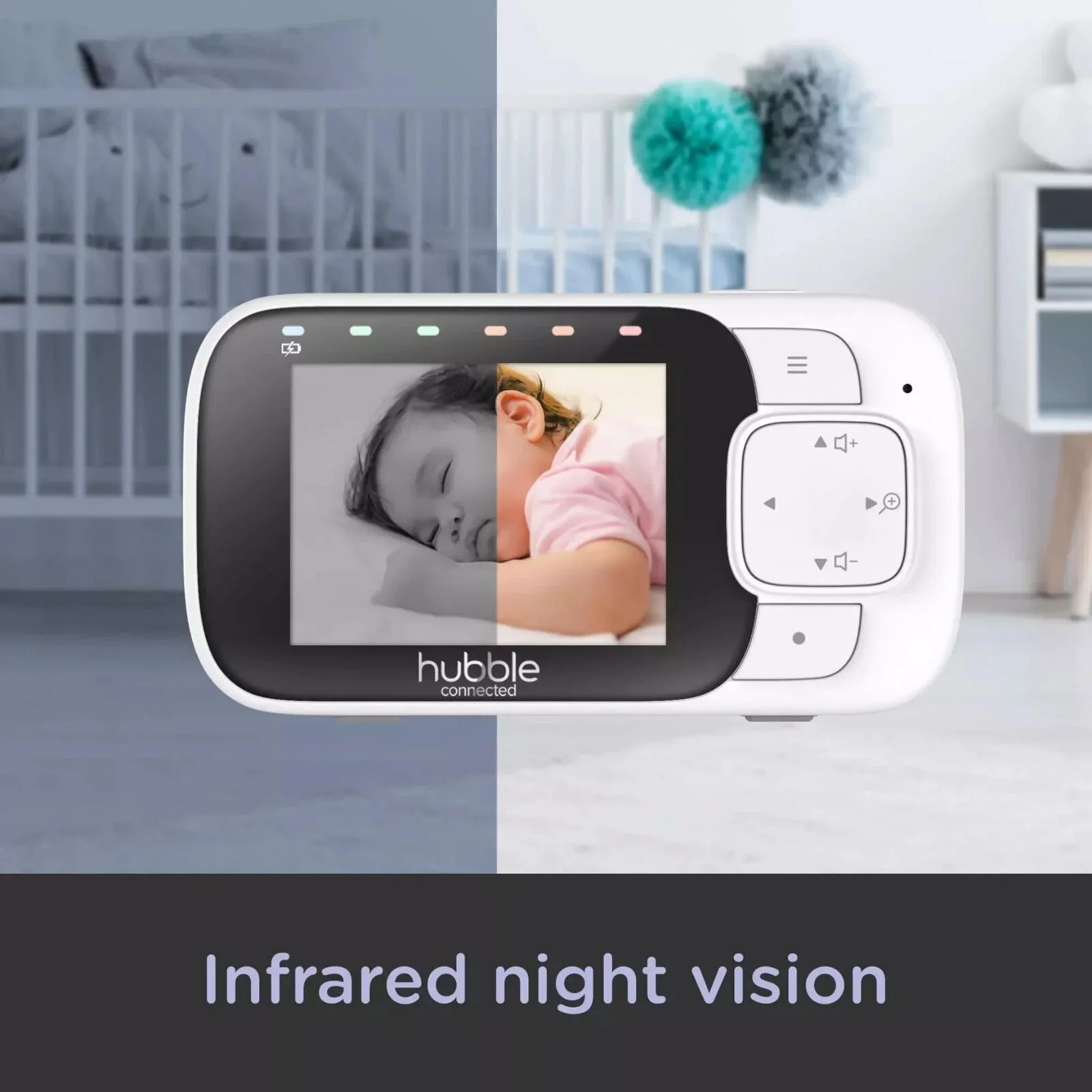 Hubble Nursery View Glow - 2.8" Video Baby Monitor White - Image 8