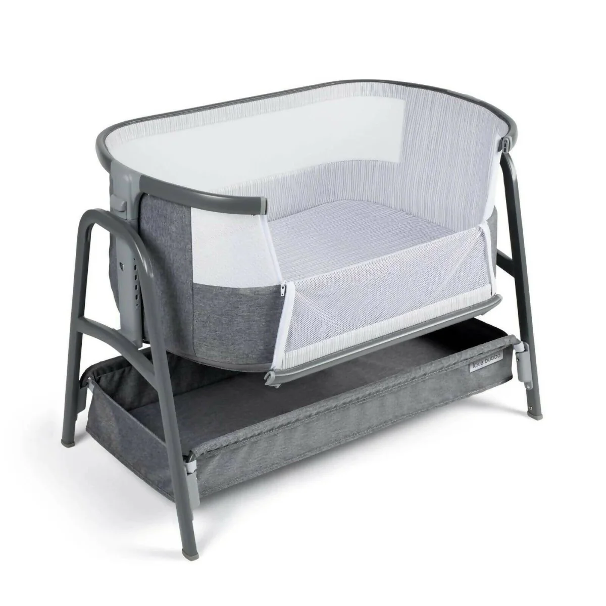 Ickle Bubba Bubba&Me Bedside Crib - Space Grey - Image 2