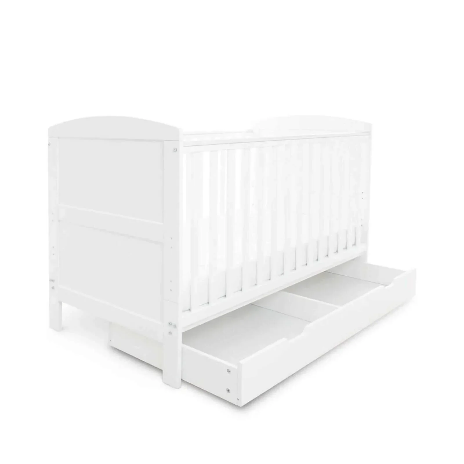 Ickle Bubba Coleby Classic Cot Bed & Under Drawer White - Premium Sprung Mattress - Image 3