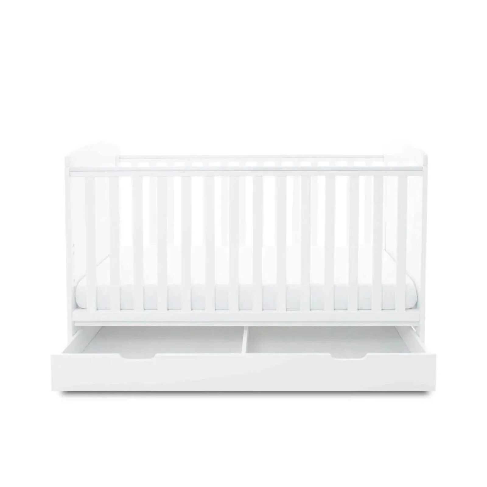 Ickle Bubba Coleby Classic Cot Bed & Under Drawer White - Premium Pocket Sprung Mattress - Image 9