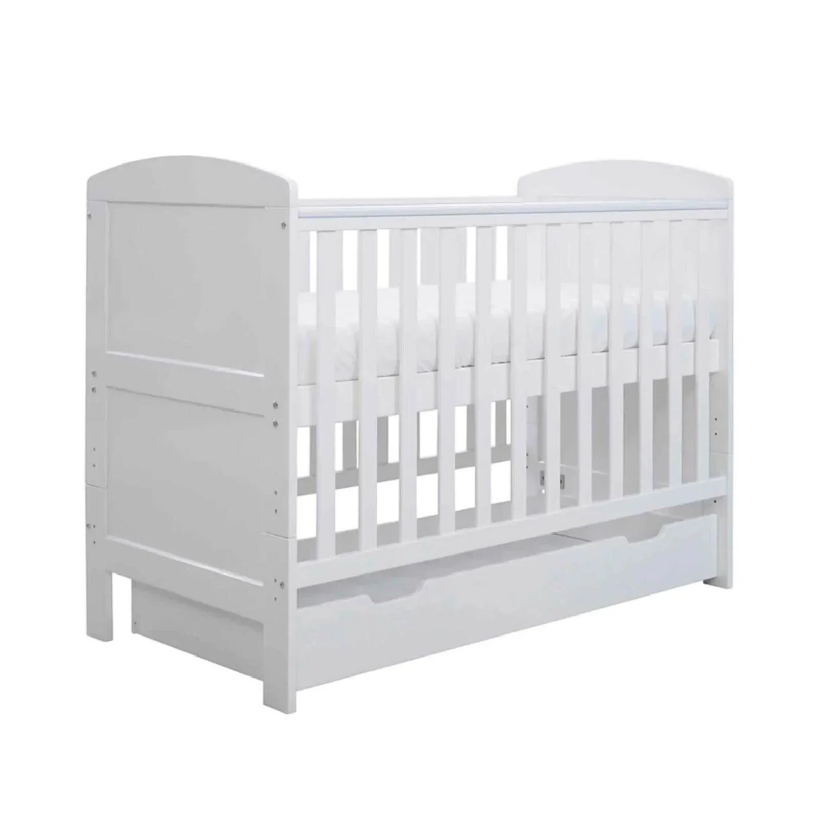 Ickle Bubba Coleby Mini Cot Bed & Under Drawer White - Without Mattress - Image 2