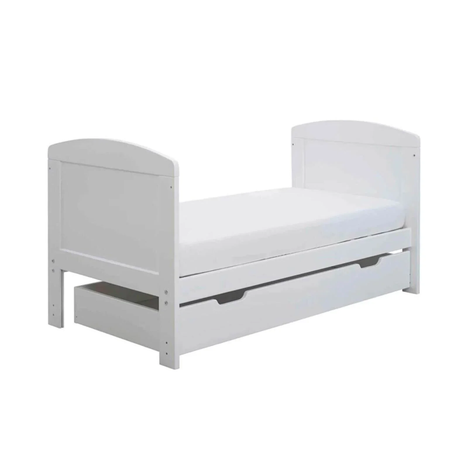 Ickle Bubba Coleby Mini Cot Bed & Under Drawer White - Fibre Mattress - Image 5