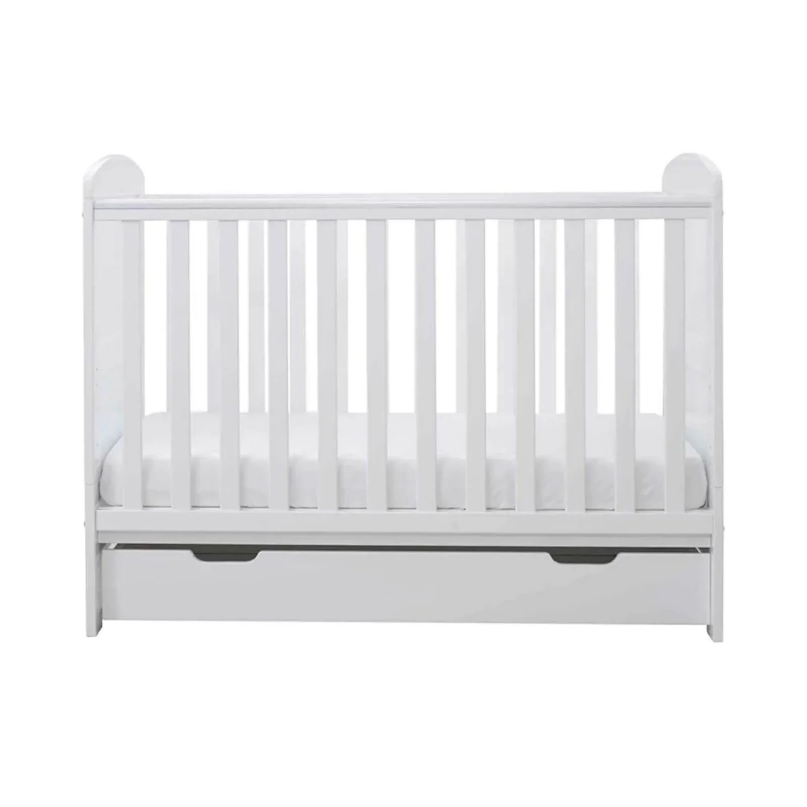 Ickle Bubba Coleby Mini Cot Bed & Under Drawer White - Fibre Mattress - Image 6
