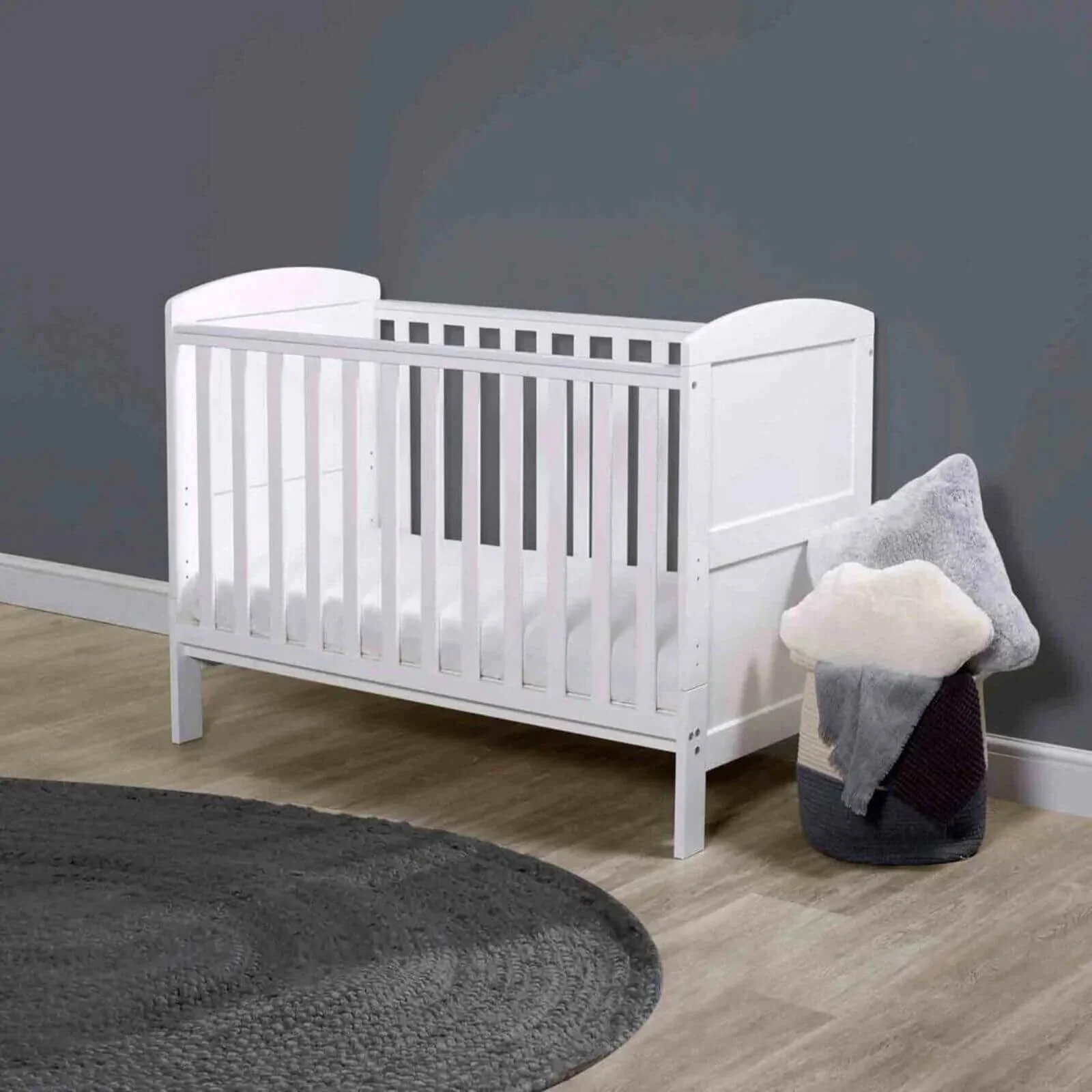Ickle Bubba Coleby Mini Cot Bed White - Premium Sprung Mattress - Image 8