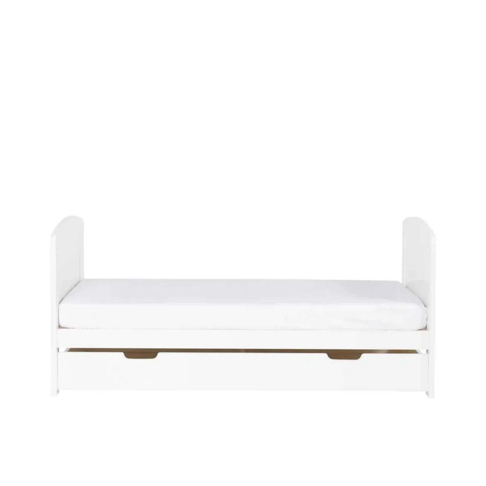 Ickle Bubba Coleby Scandi Cot Bed with Under Drawer Scandi White - Fibre Mattress - Image 10