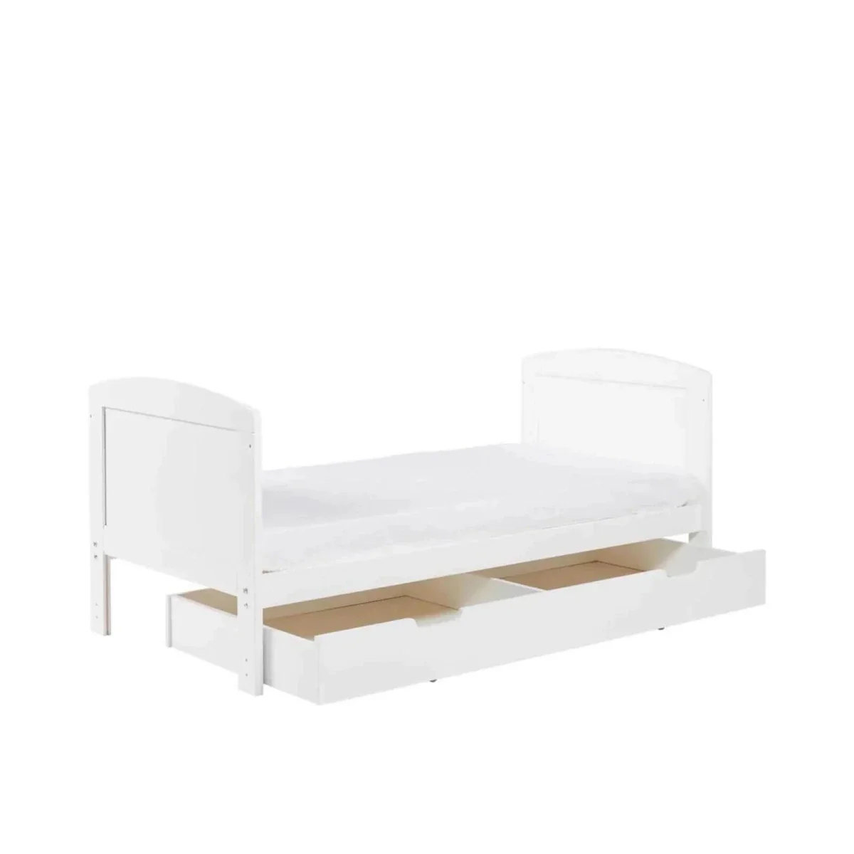Ickle Bubba Coleby Scandi Cot Bed with Under Drawer Scandi White - Without Mattress - Image 4