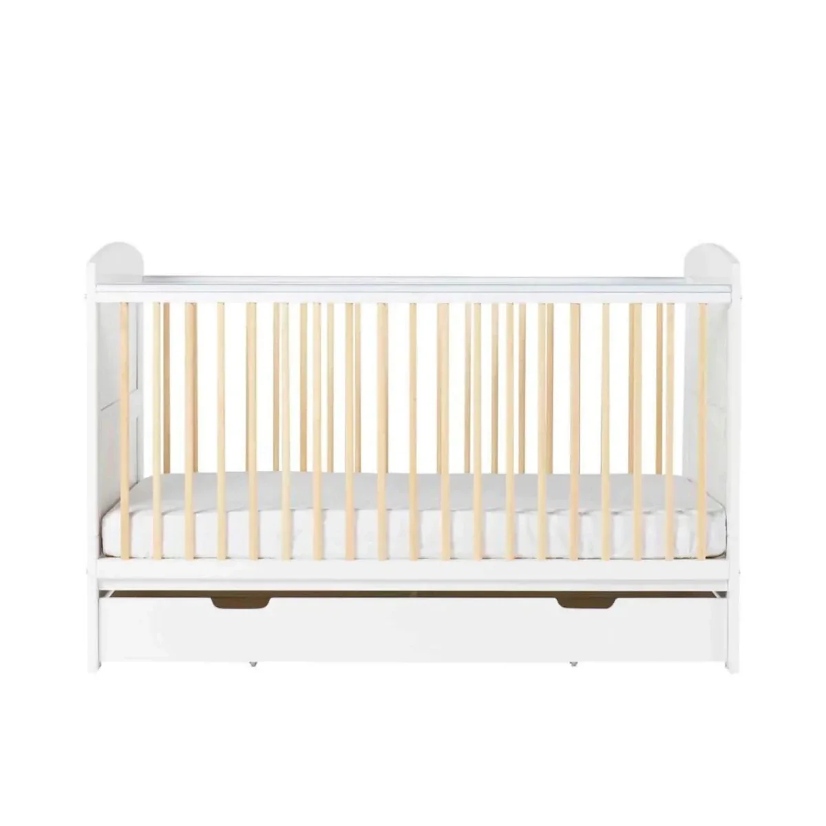 Ickle Bubba Coleby Scandi Cot Bed with Under Drawer Scandi White - Without Mattress - Image 5