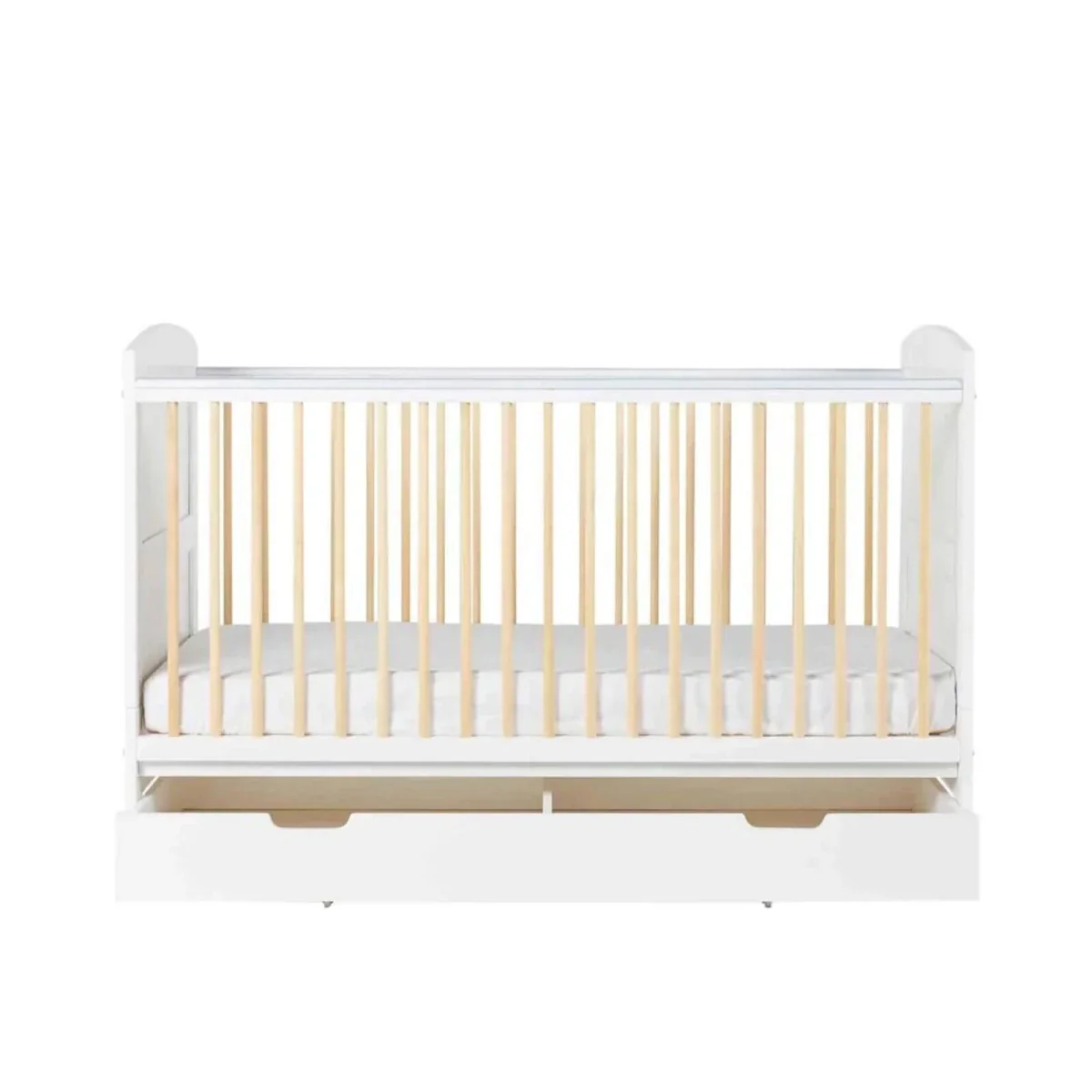 Ickle Bubba Coleby Scandi Cot Bed with Under Drawer Scandi White - Without Mattress - Image 6
