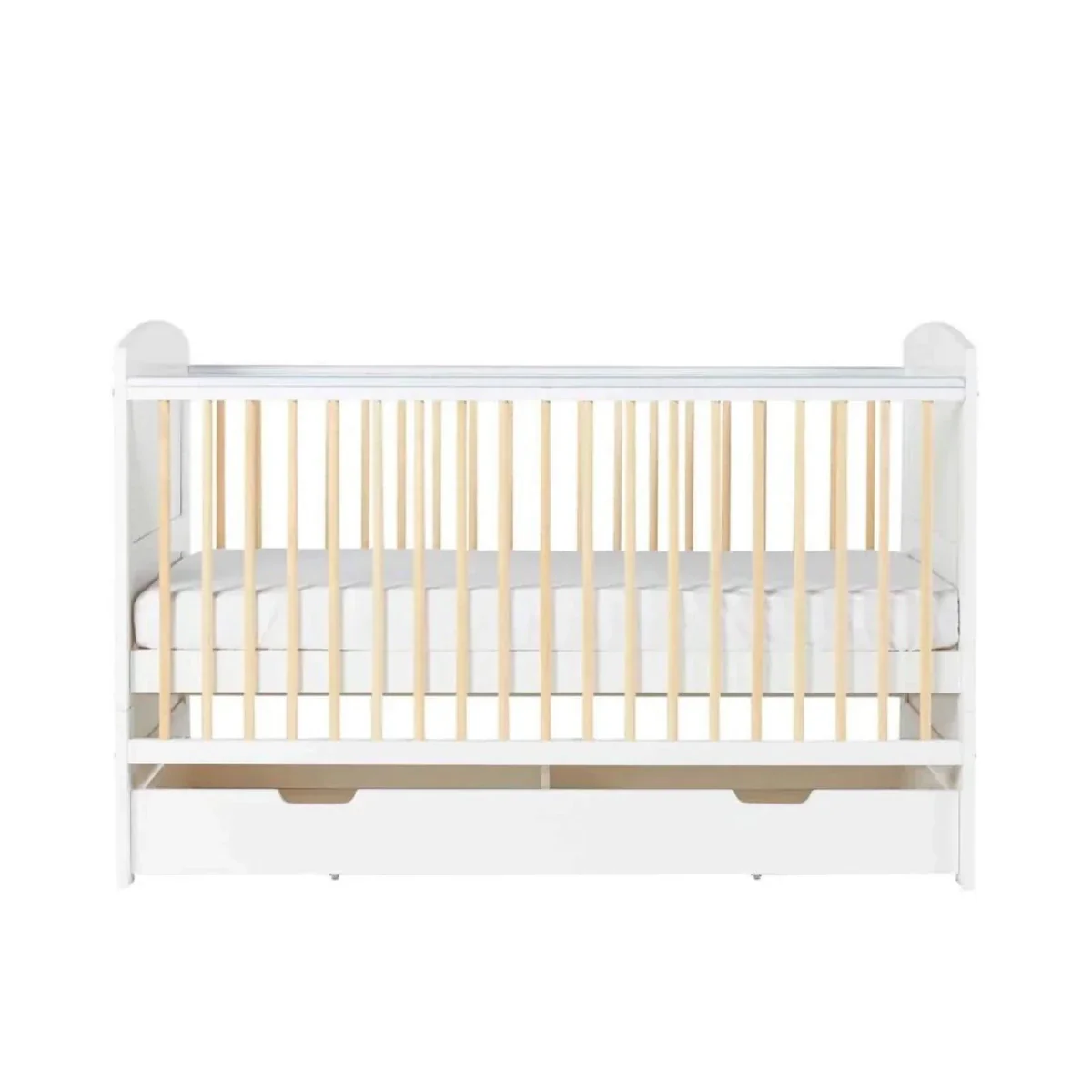 Ickle Bubba Coleby Scandi Cot Bed with Under Drawer Scandi White - Without Mattress - Image 7
