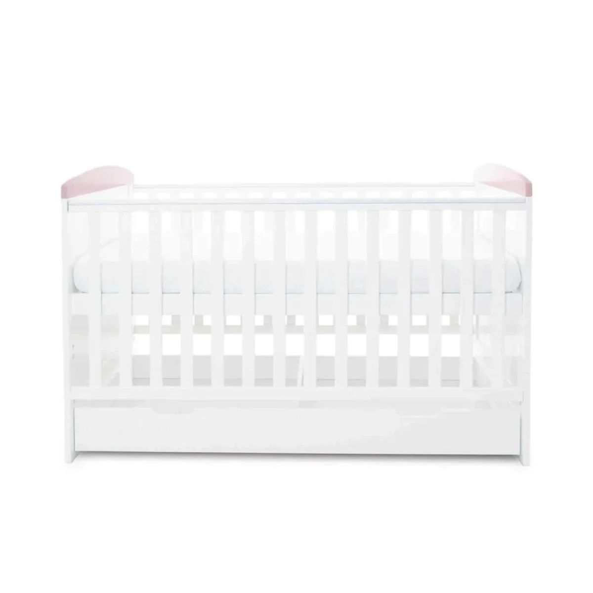 Ickle Bubba Coleby Style Cot Bed with Under Drawer Elephant Love Pink - Premium Sprung Mattress - Image 8