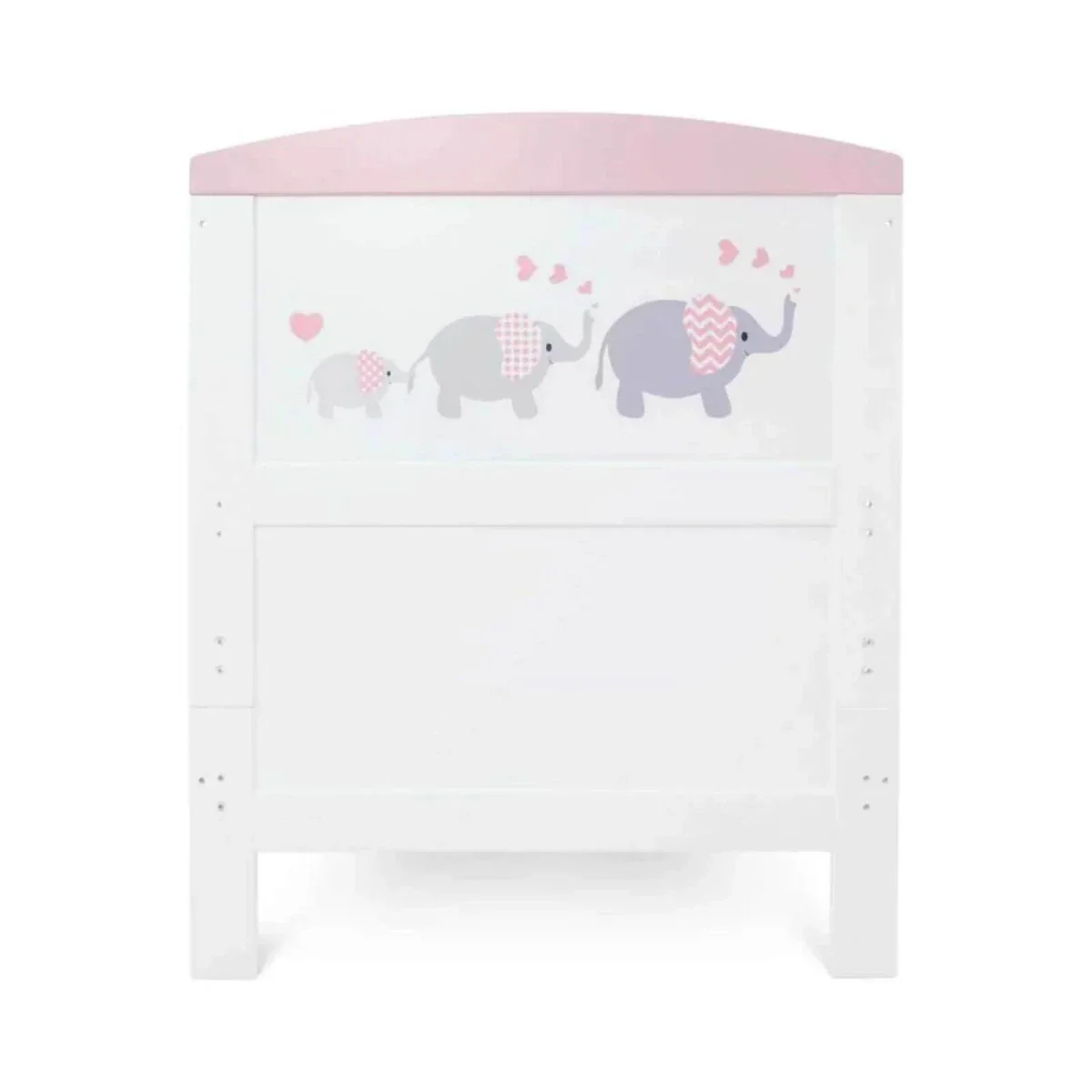 Ickle Bubba Coleby Style Cot Bed with Under Drawer Elephant Love Pink - Premium Pocket Sprung Mattress - Image 6