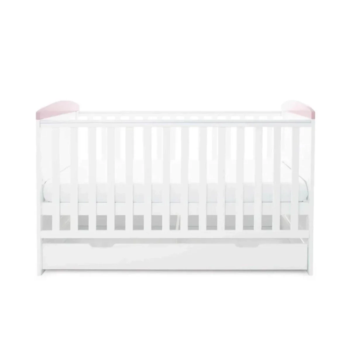 Ickle Bubba Coleby Style Cot Bed with Under Drawer Elephant Love Pink - Premium Pocket Sprung Mattress - Image 7