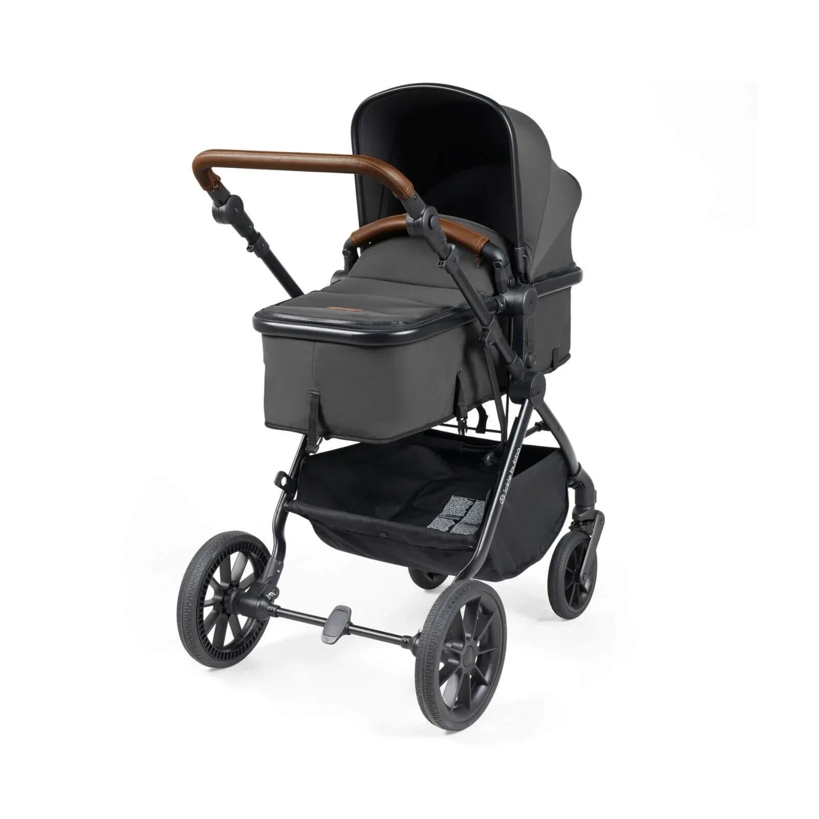 Ickle Bubba Cosmo 2-in-1 Pushchair & Carrycot - Black/Graphite Grey/Tan - Image 2