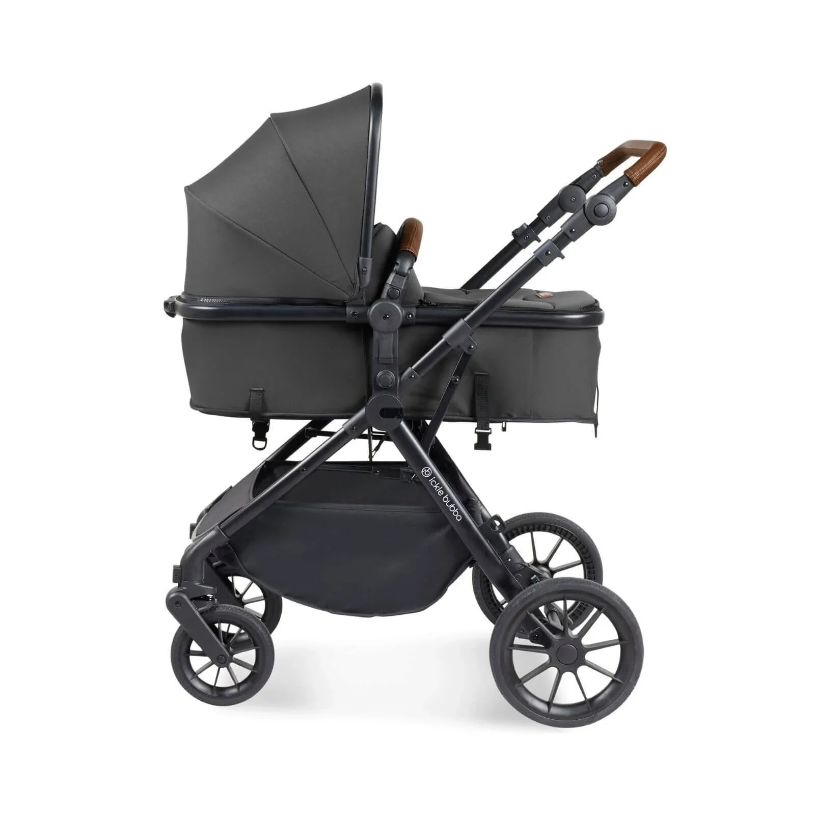 Ickle Bubba Cosmo 2-in-1 Pushchair & Carrycot - Black/Graphite Grey/Tan - Image 3