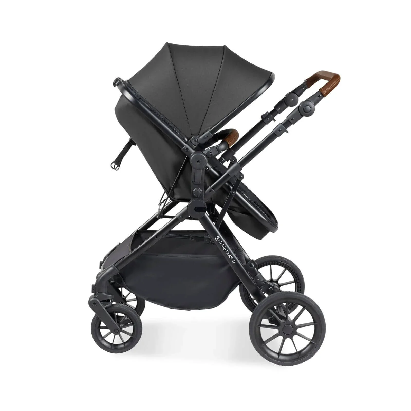 Ickle Bubba Cosmo 2-in-1 Pushchair & Carrycot - Black/Graphite Grey/Tan - Image 7