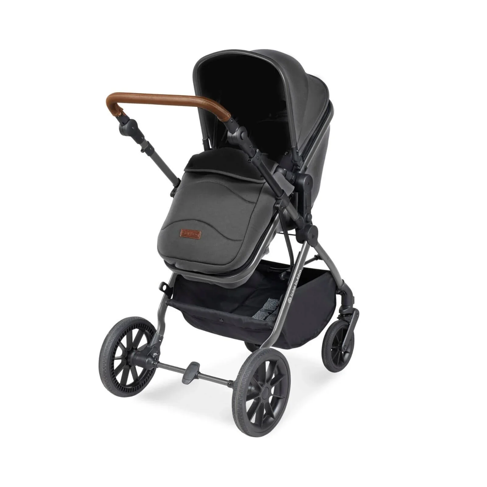 Ickle Bubba Cosmo 2-in-1 Pushchair & Carrycot - Black/Graphite Grey/Tan - Image 8
