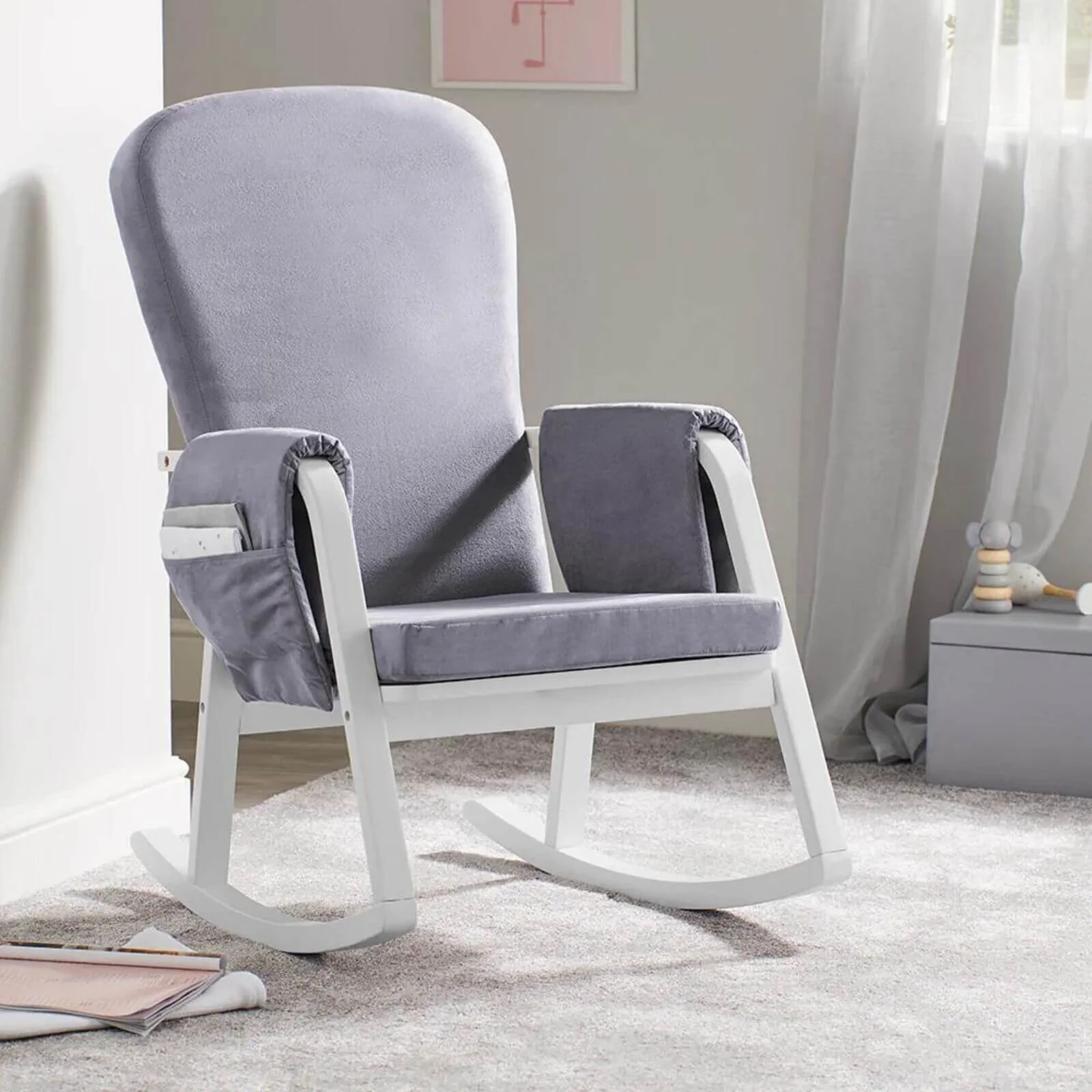Ickle Bubba Dursley Rocking Chair - Pearl Grey - Image 2