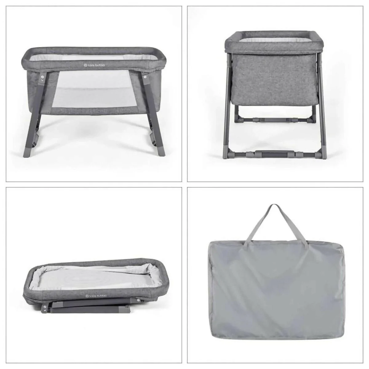 Ickle Bubba Mini Rocker Crib - Space Grey - Image 6