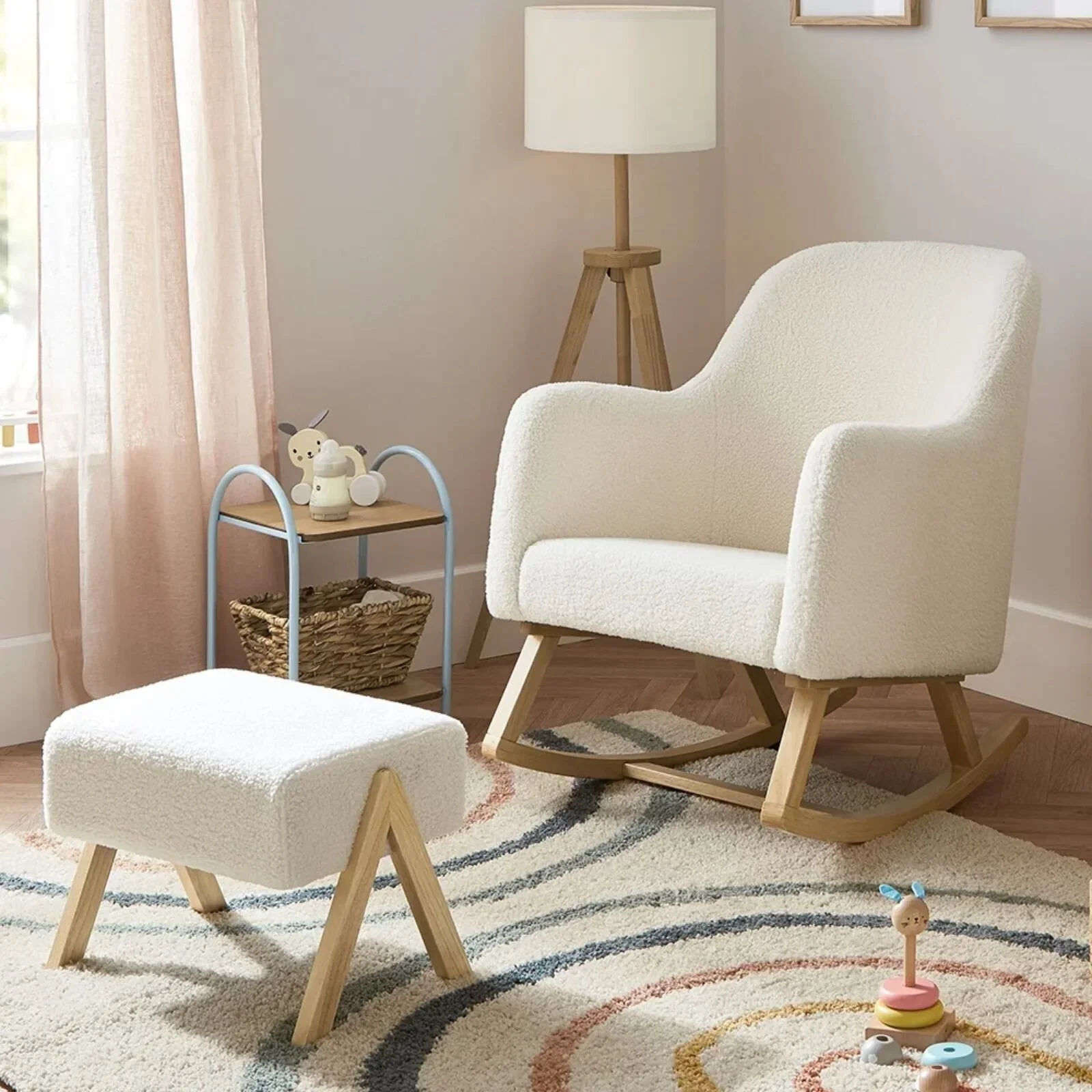 Ickle Bubba Roxby Nursery Chair & Stool - Cloud - Image 5