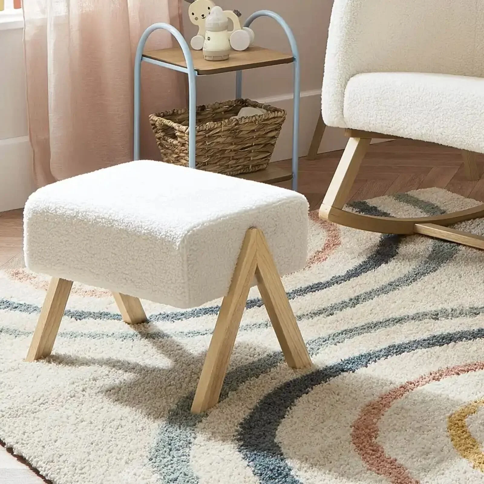 Ickle Bubba Roxby Nursery Chair & Stool - Cloud - Image 7