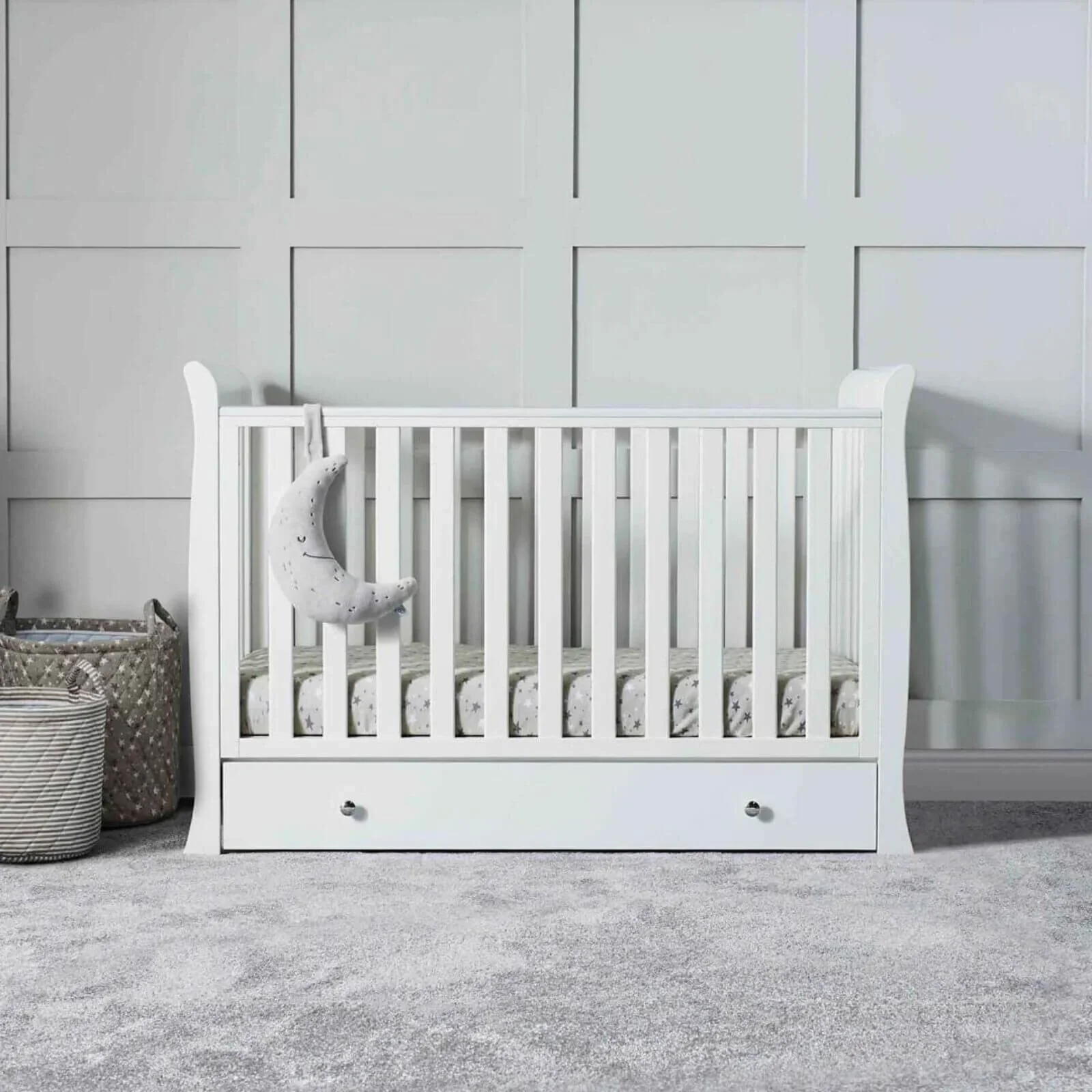 Ickle Bubba Snowdon 4 in 1 Mini 2 Piece Furniture Set White - Premium Sprung Mattress - Image 4