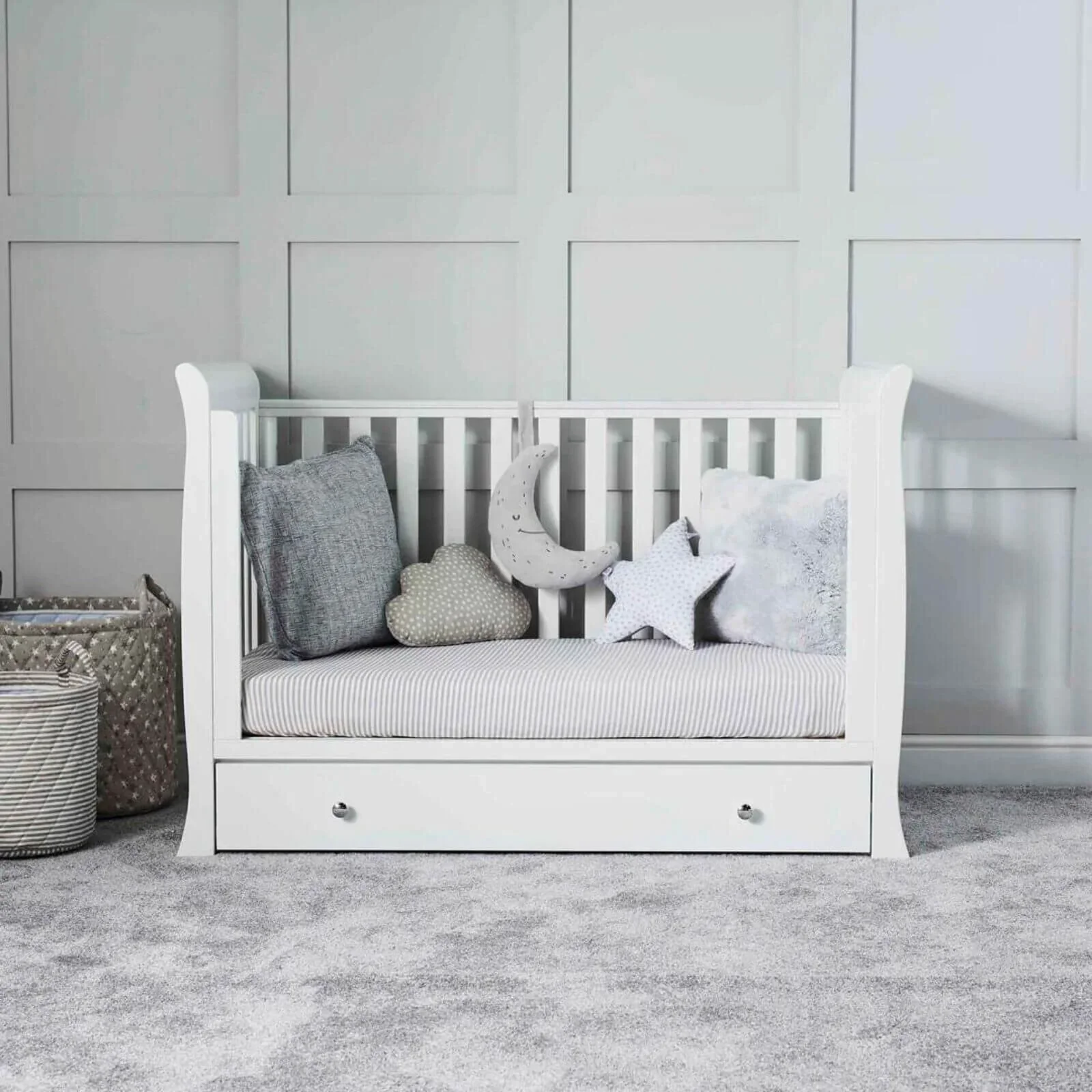 Ickle Bubba Snowdon 4 in 1 Mini 2 Piece Furniture Set White - Fibre Mattress - Image 6