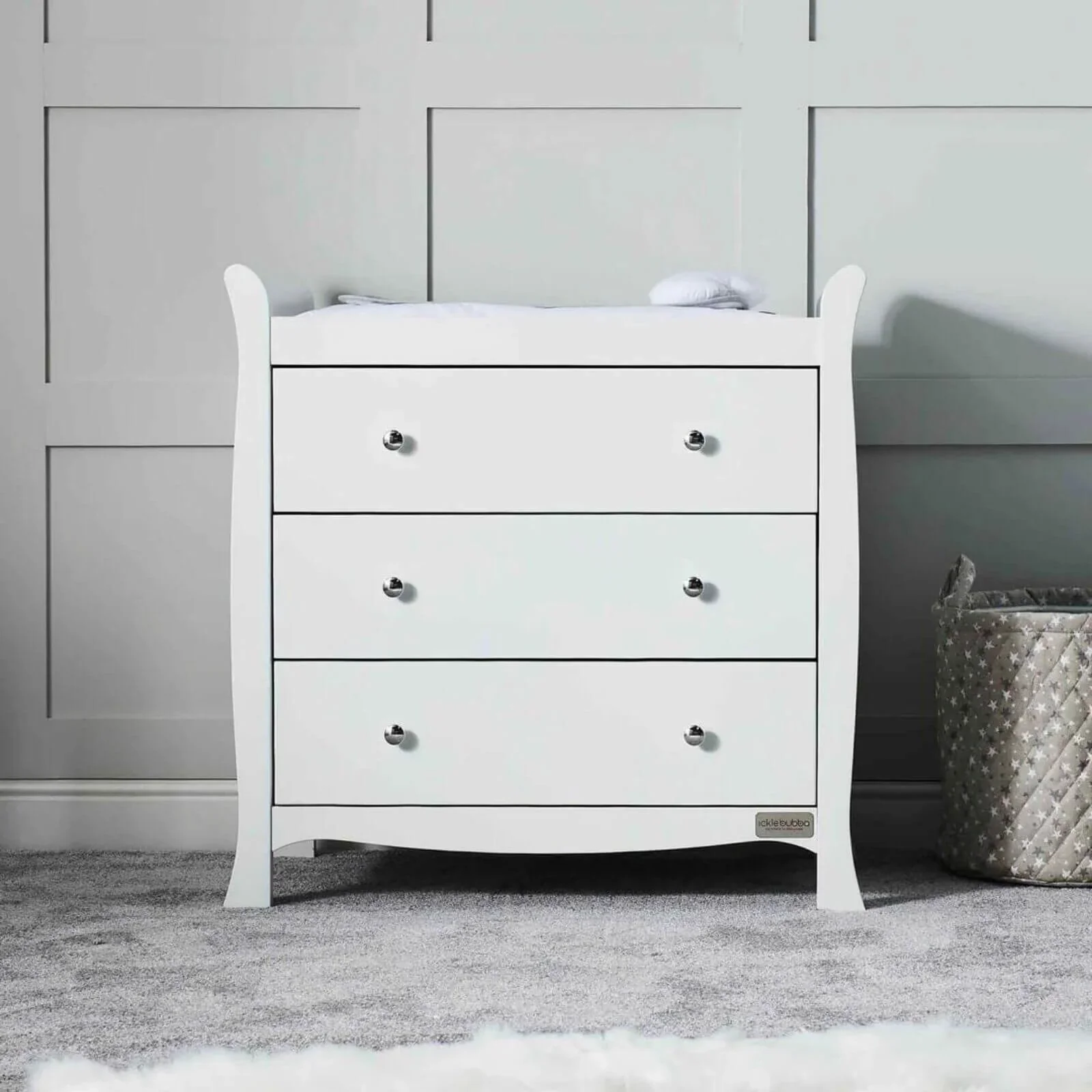 Ickle Bubba Snowdon 4 in 1 Mini 3 Piece Furniture Set White - Premium Sprung Mattress - Image 14