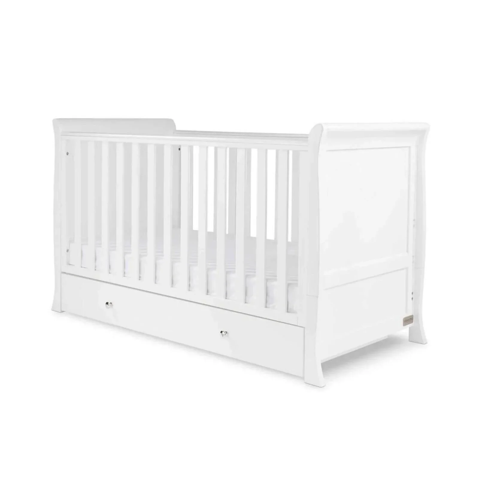 Ickle Bubba Snowdon Classic 2 Piece Furniture Set White - Fibre Mattress - Image 4