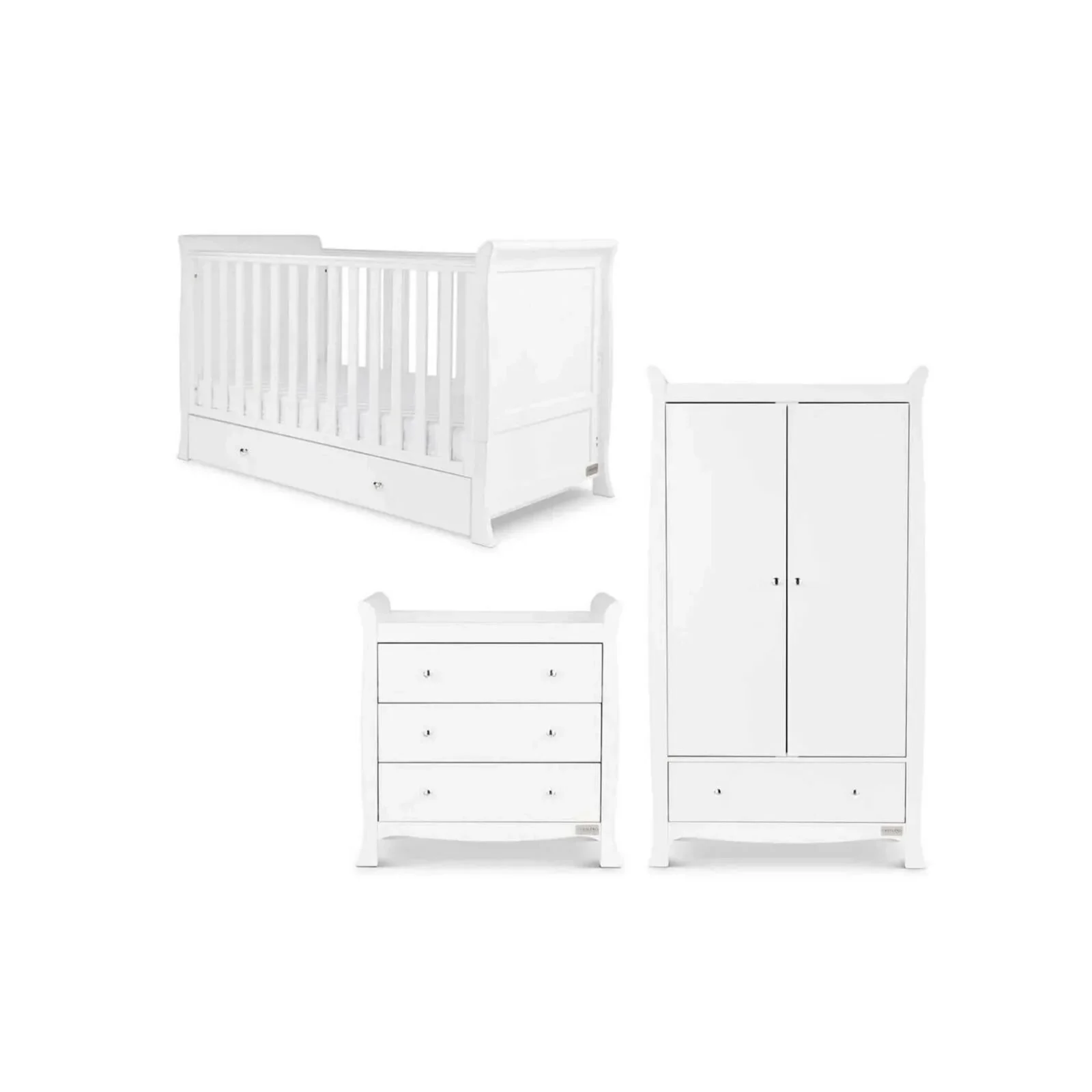 Ickle Bubba Snowdon Classic Fibre Mattress Furniture Set 3 pcs - White