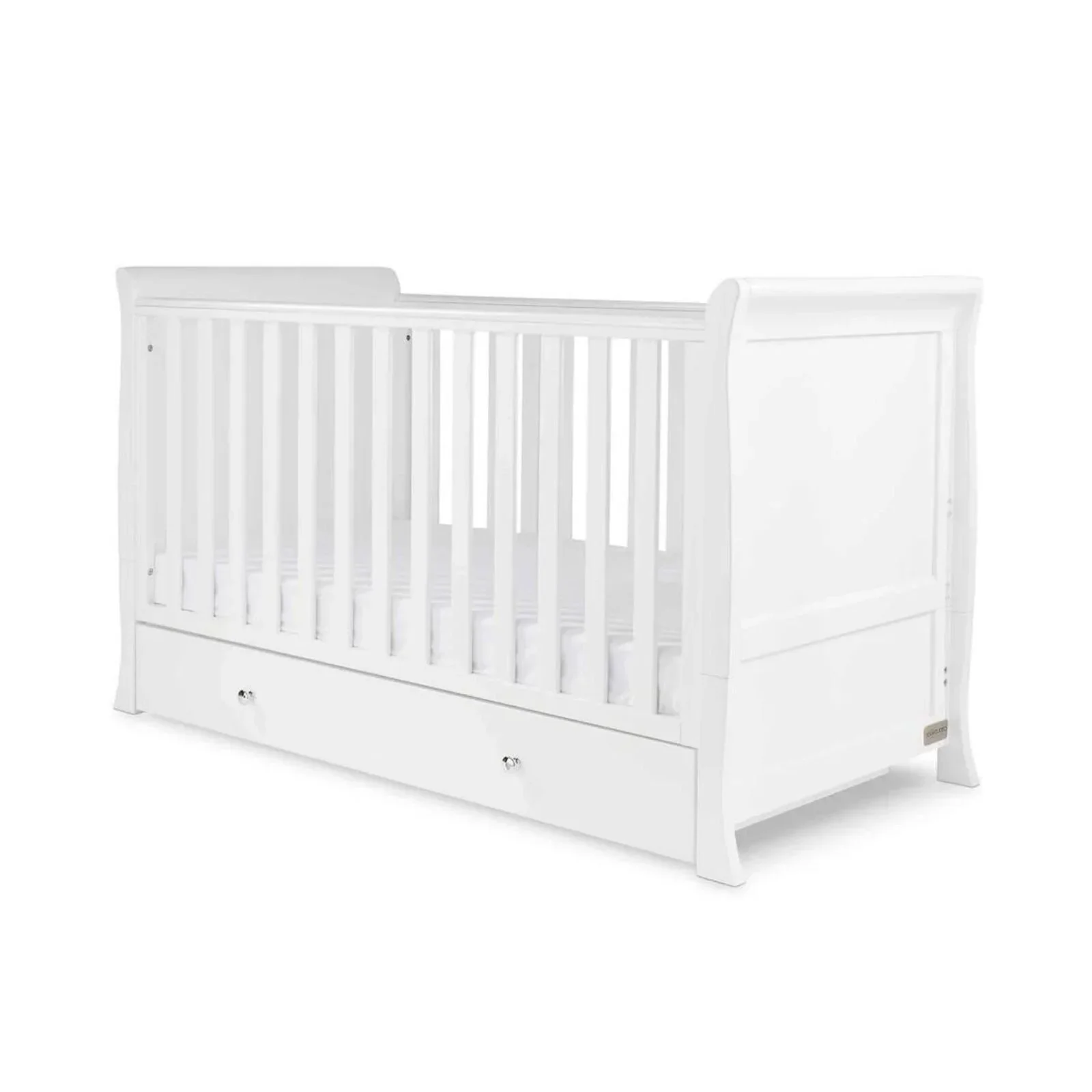 Ickle Bubba Snowdon Classic Cot Bed White - Premium Sprung Mattress - Image 7