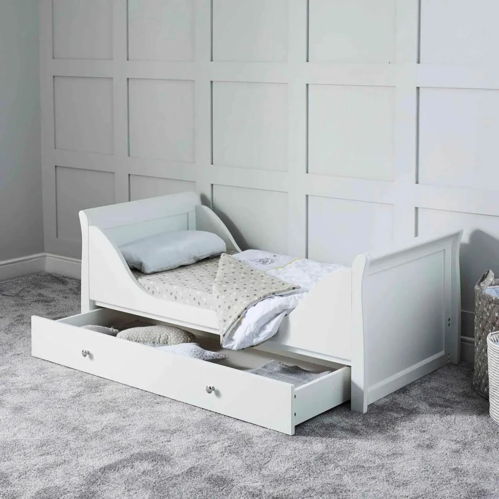 Ickle Bubba Snowdon Classic Cot Bed White - Without Mattress - Image 7