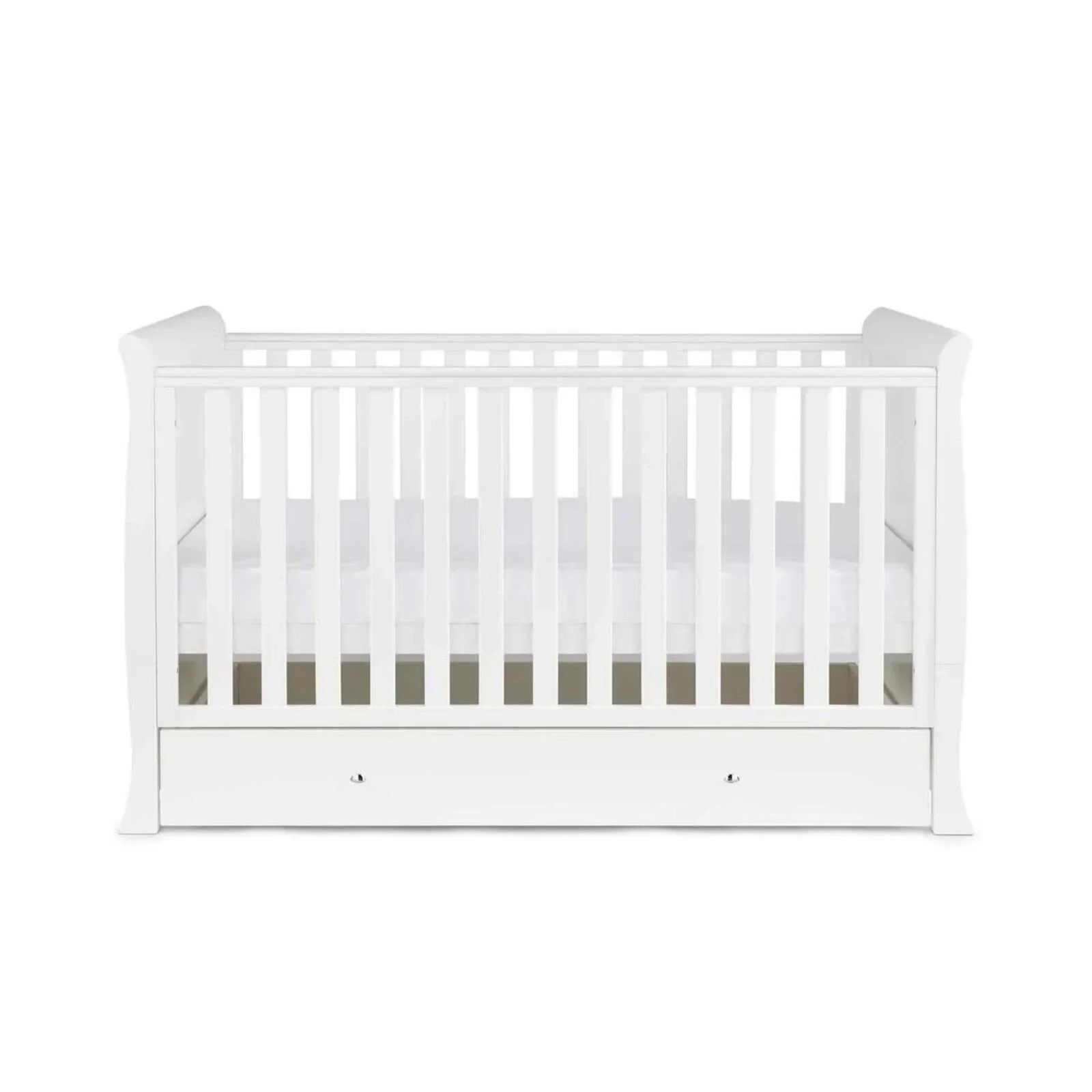 Ickle Bubba Snowdon Classic Cot Bed White - Fibre Mattress - Image 4