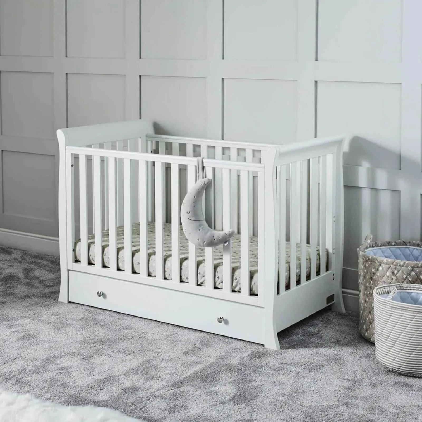 Ickle Bubba Snowdon Mini Cot Bed White - Premium Sprung Mattress - Image 13