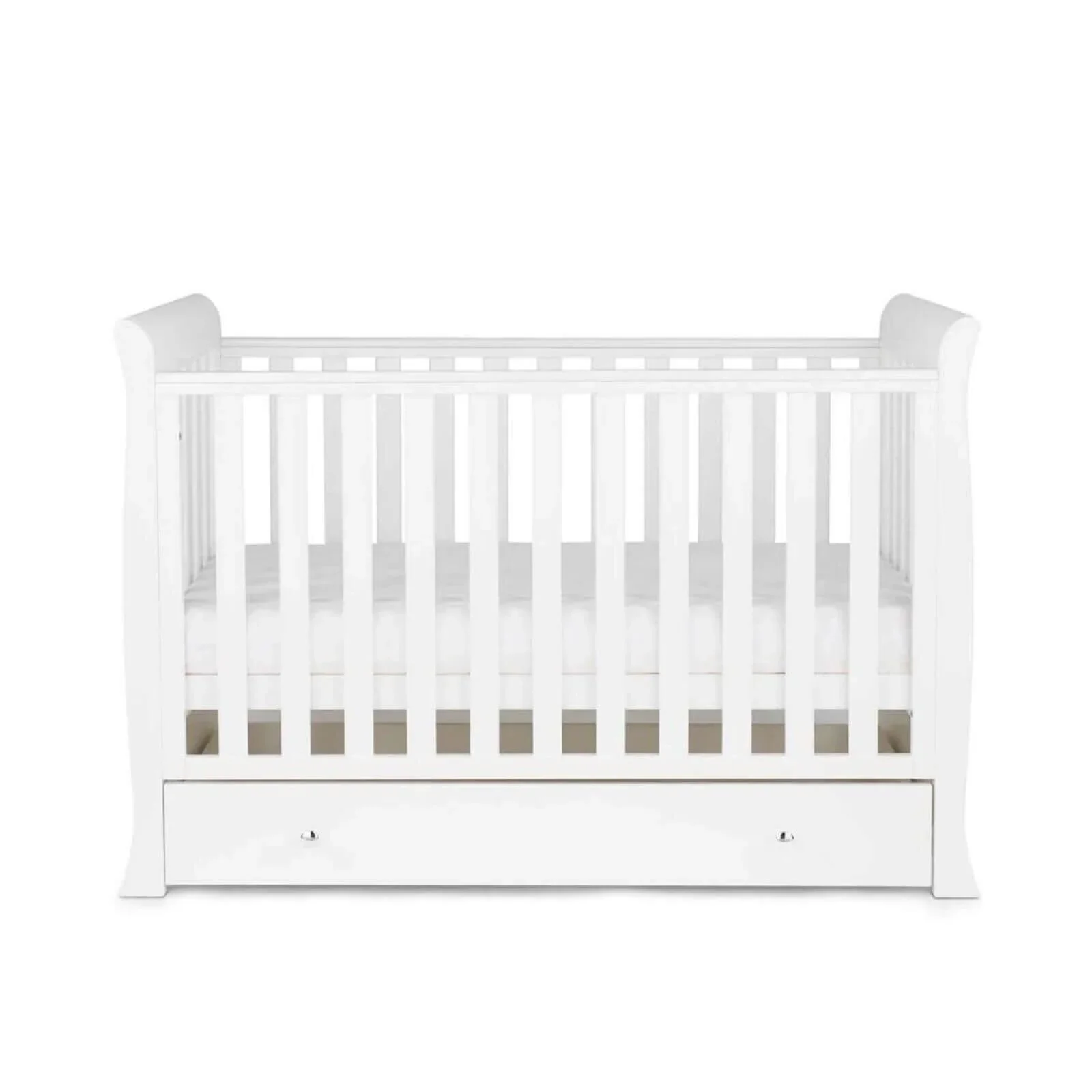 Ickle Bubba Snowdon Mini Cot Bed White - Premium Sprung Mattress - Image 3