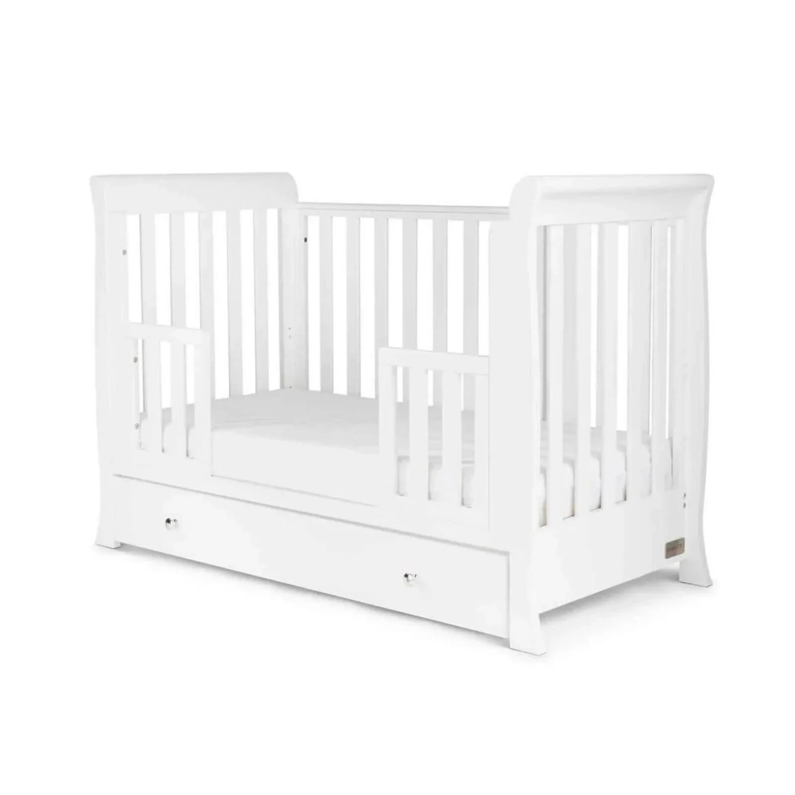 Ickle Bubba Snowdon Mini Cot Bed White - Fibre Mattress - Image 10