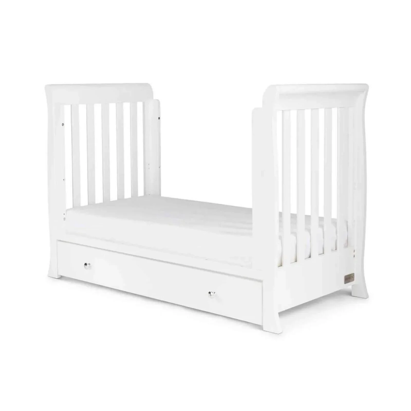Ickle Bubba Snowdon Mini Cot Bed White - Fibre Mattress - Image 12