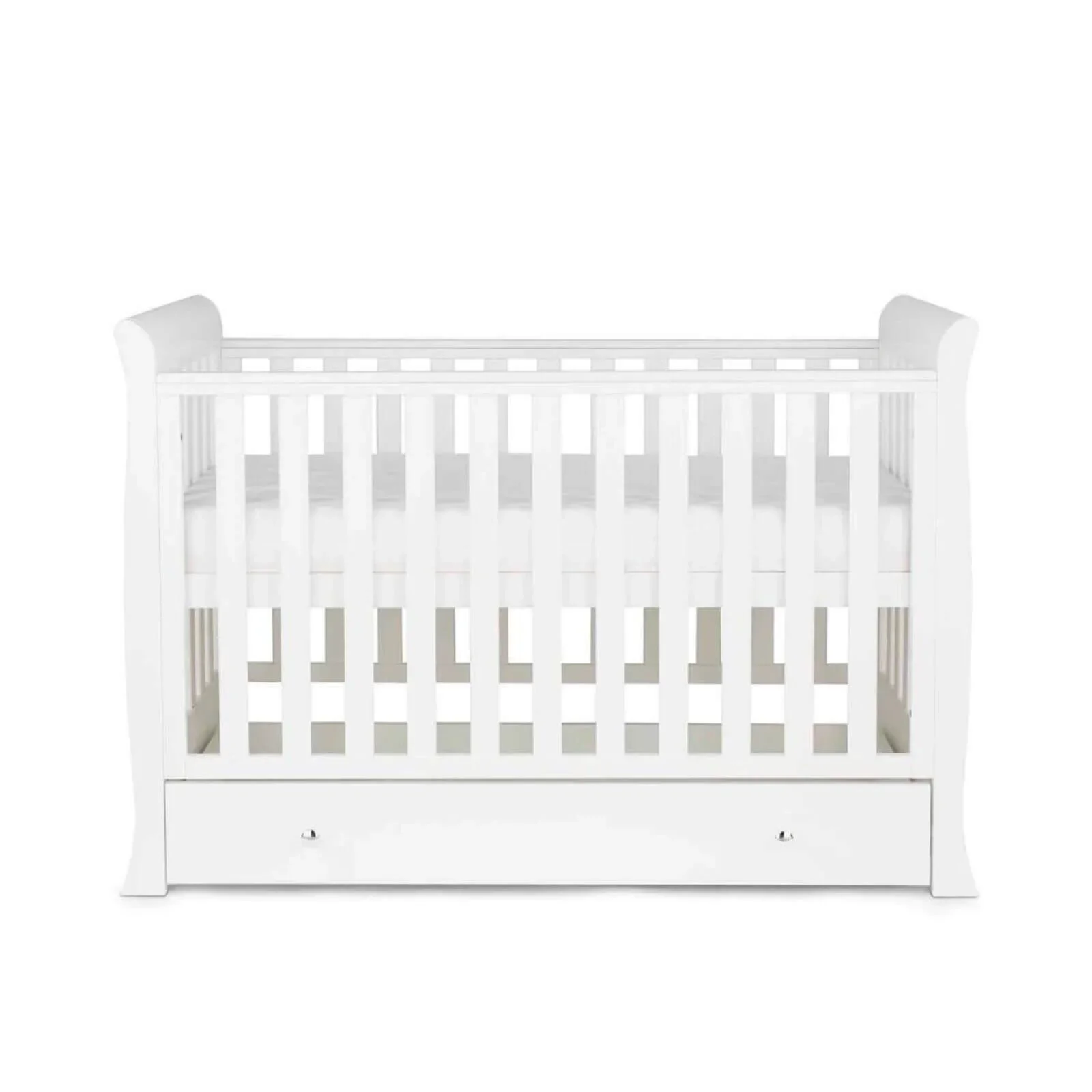 Ickle Bubba Snowdon Mini Cot Bed White - Fibre Mattress - Image 4