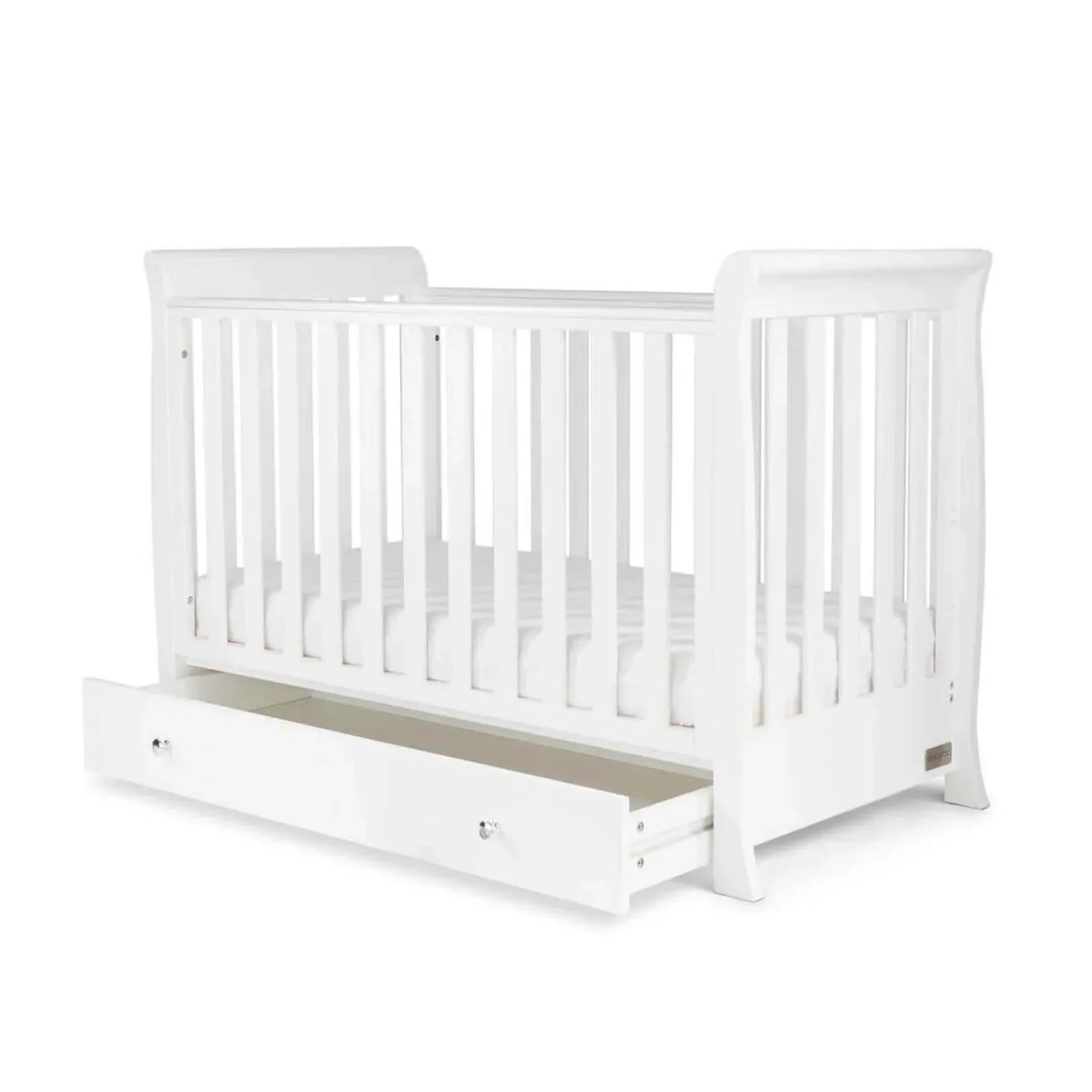 Ickle Bubba Snowdon Mini Cot Bed White - Fibre Mattress - Image 9