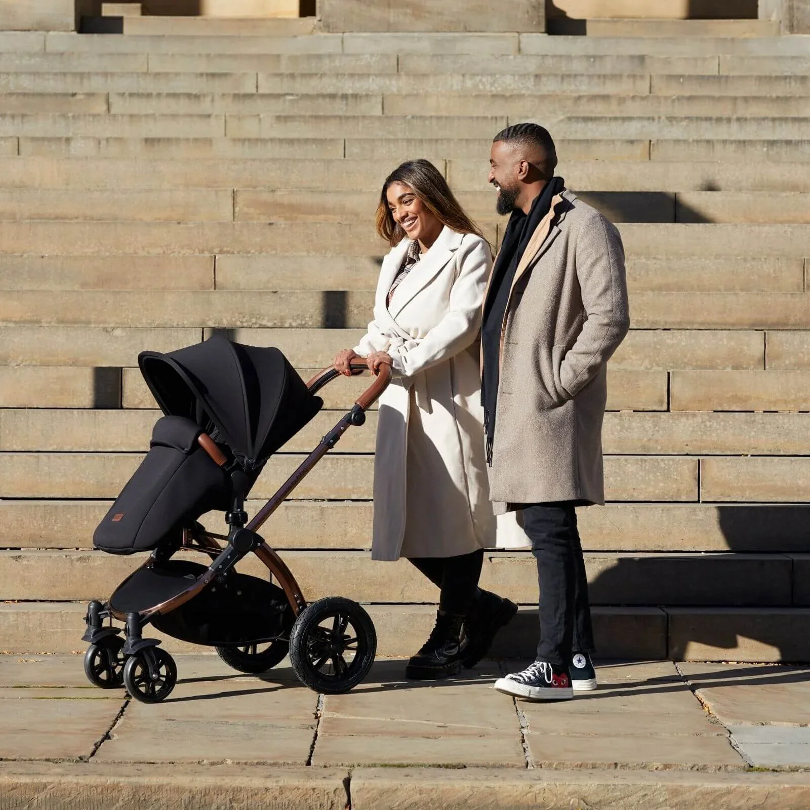 Ickle Bubba Stomp Luxe 2-in-1 Pushchair & Carrycot - Black/Charcoal Grey/Black - Image 16