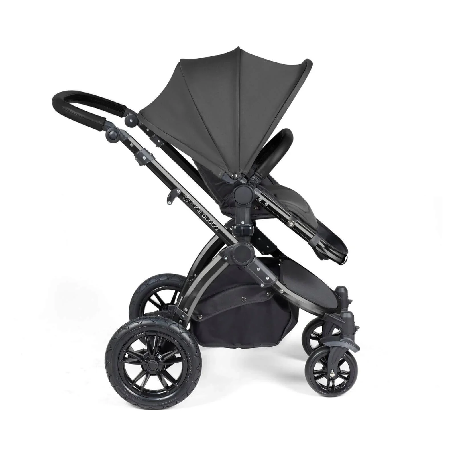 Ickle Bubba Stomp Luxe 2-in-1 Pushchair & Carrycot - Black/Charcoal Grey/Black - Image 7