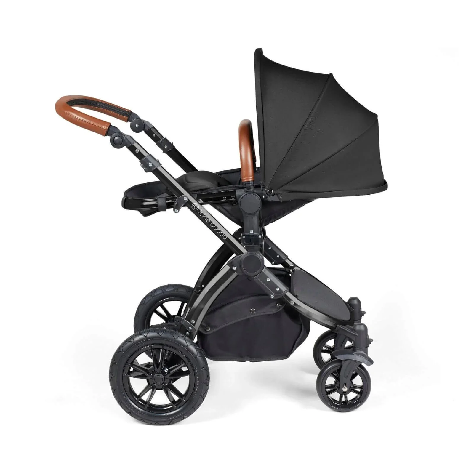 Ickle Bubba Stomp Luxe 2-in-1 Pushchair & Carrycot - Black/Midnight/Tan - Image 10