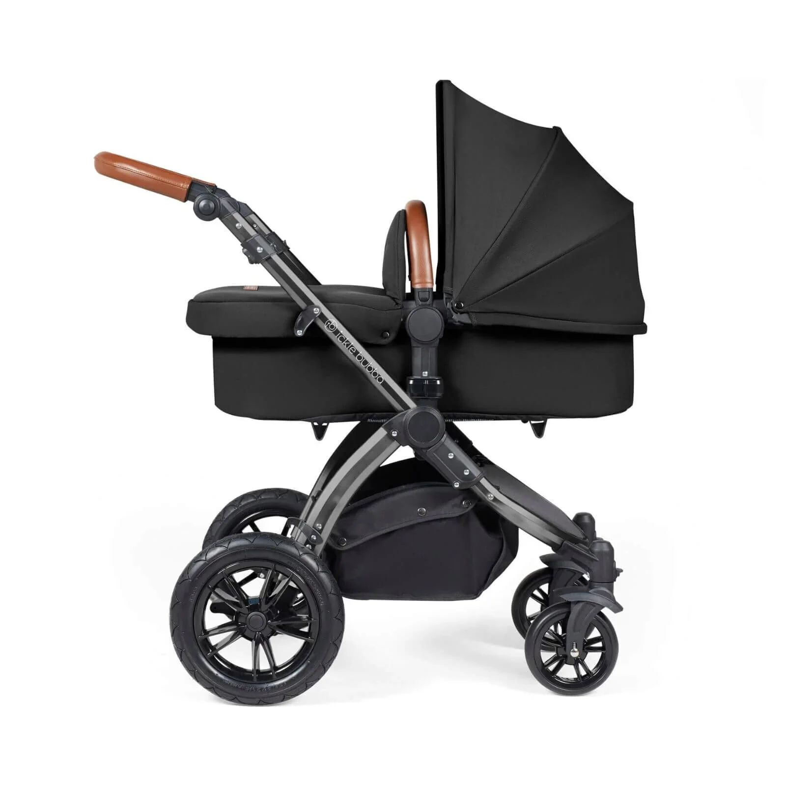 Ickle Bubba Stomp Luxe 2-in-1 Pushchair & Carrycot - Black/Midnight/Tan - Image 5