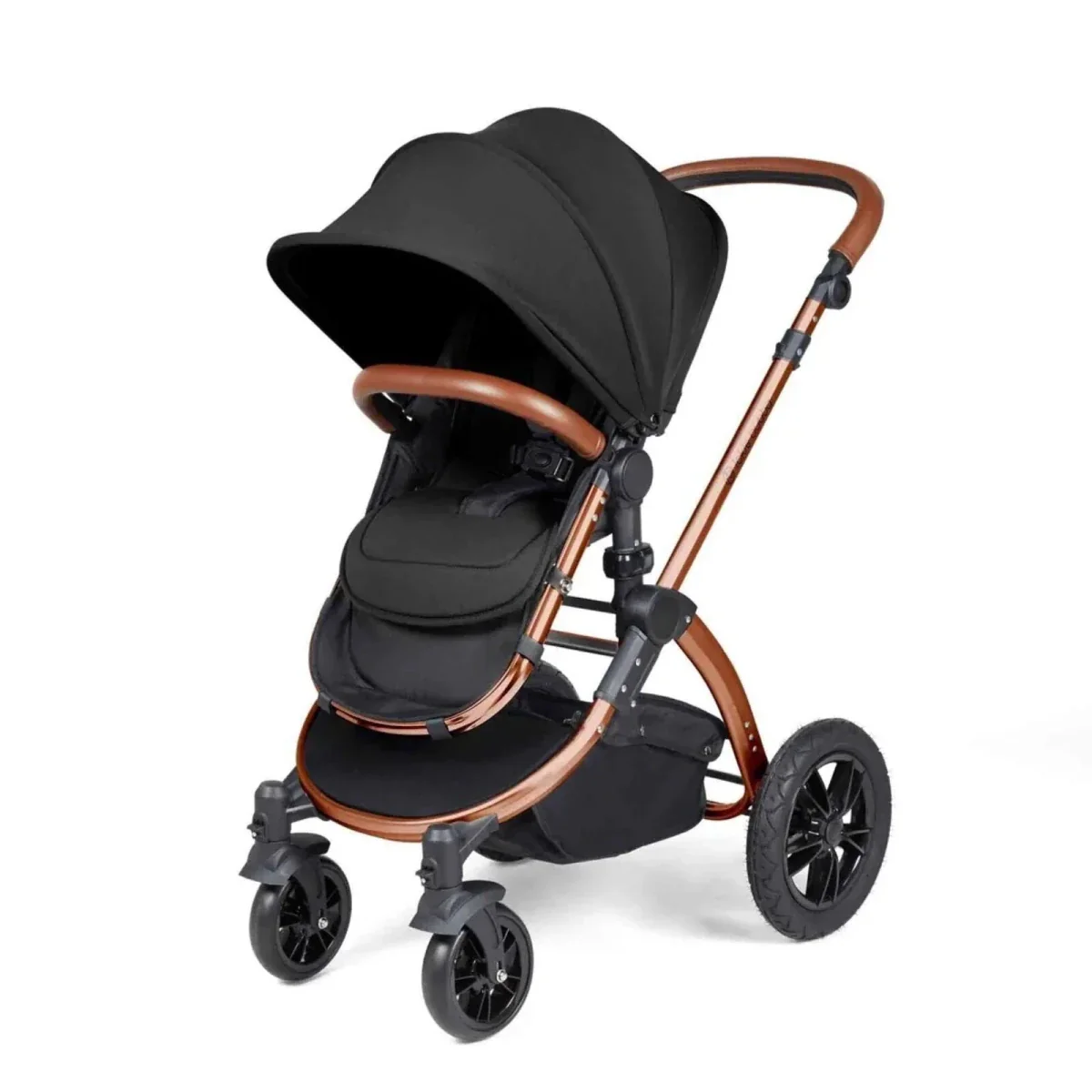 Ickle Bubba Stomp Luxe Travel System with i-Size Cirrus Car Seat & ISOFIX Base 12 pcs - Bronze & Midnight & Tan - Image 2