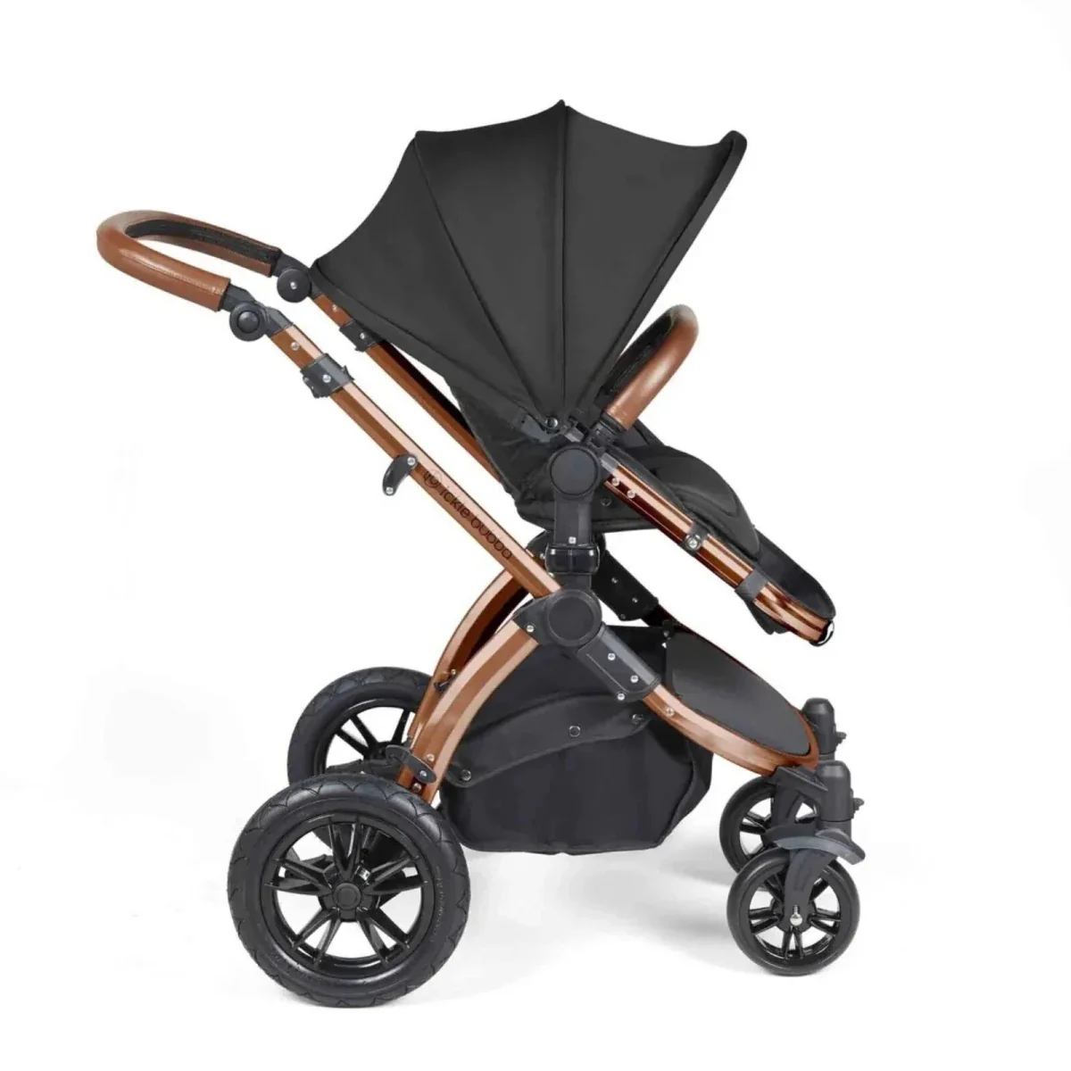 Ickle Bubba Stomp Luxe Travel System with i-Size Cirrus Car Seat & ISOFIX Base 12 pcs - Bronze & Midnight & Tan - Image 3