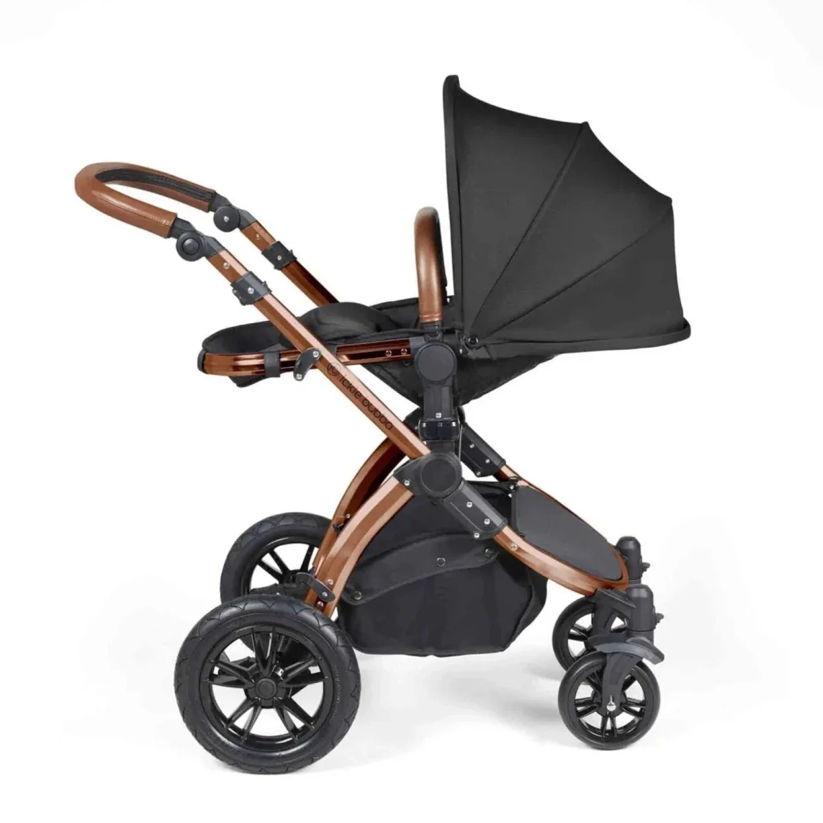 Ickle Bubba Stomp Luxe Travel System with i-Size Cirrus Car Seat & ISOFIX Base 12 pcs - Bronze & Midnight & Tan - Image 4