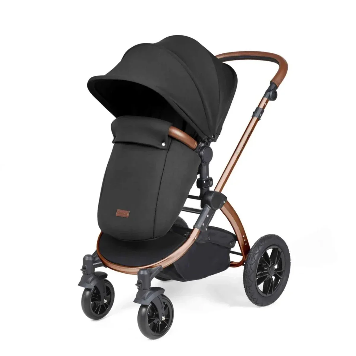 Ickle Bubba Stomp Luxe Travel System with i-Size Cirrus Car Seat & ISOFIX Base 12 pcs - Bronze & Midnight & Tan - Image 7