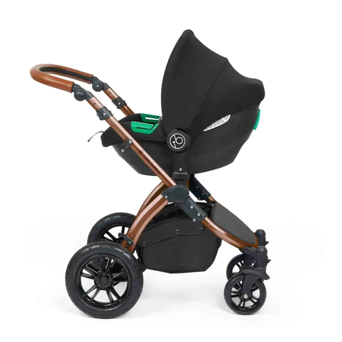Ickle Bubba Stomp Luxe Travel System with i-Size Cirrus Car Seat & ISOFIX Base 12 pcs - Bronze & Midnight & Tan - Image 8