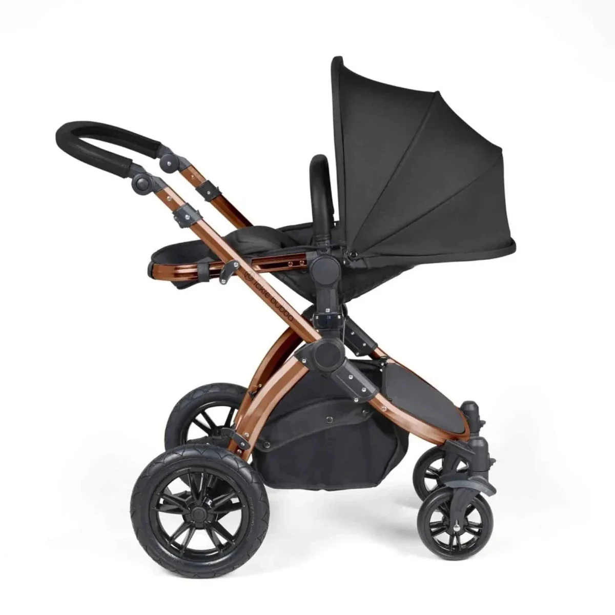 Ickle Bubba Stomp Luxe Travel System with i-Size Cirrus Car Seat & ISOFIX Base 12 pcs - Bronze & Midnight & Black - Image 4