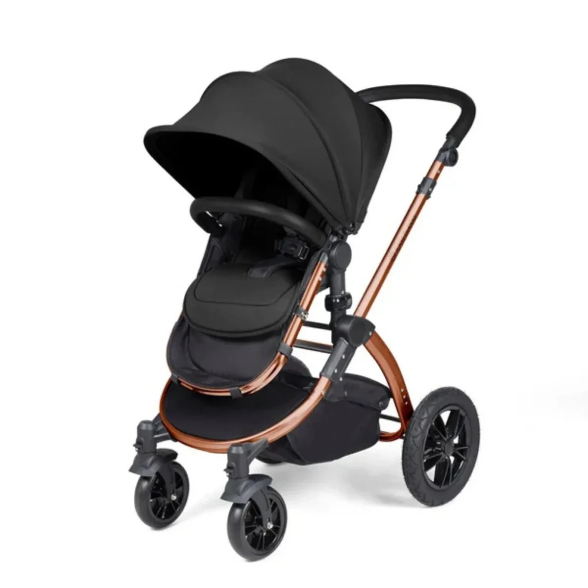 Ickle Bubba Stomp Luxe Travel System with i-Size Stratus Car Seat & ISOFIX Base 12 pcs - Bronze & Midnight & Black - Image 2