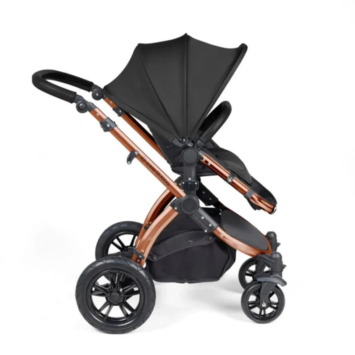 Ickle Bubba Stomp Luxe Travel System with i-Size Stratus Car Seat & ISOFIX Base 12 pcs - Bronze & Midnight & Black - Image 3